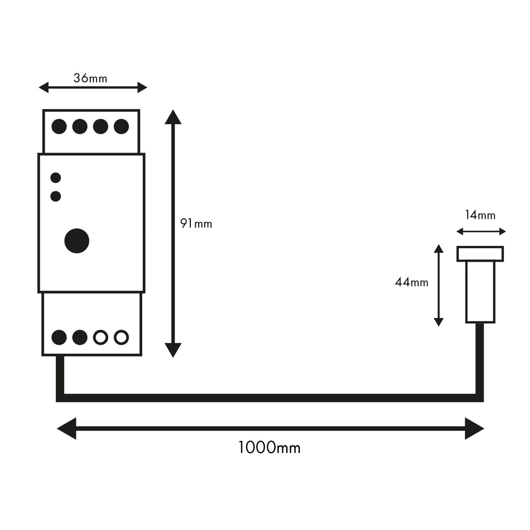 Întrerupător de amurg Maclean, șină DIN, cu sondă externă, 220-240V/AC, 50Hz, 20A, MCE83