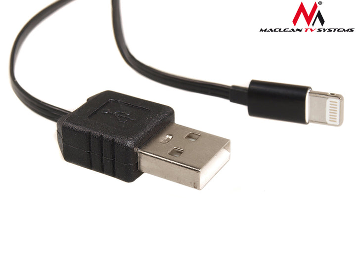 USB-lightning 8P negru cablu retractabil Maclean MCTV-731