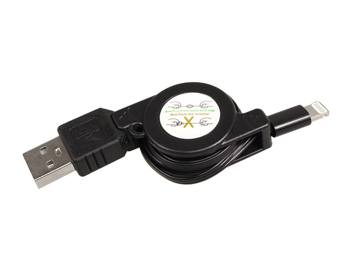 USB-lightning 8P negru cablu retractabil Maclean MCTV-731