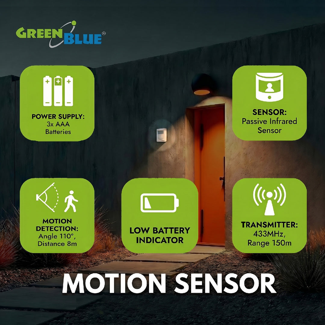 GreenBlue GB3400 Alarmă fără fir senzor de mișcare independent