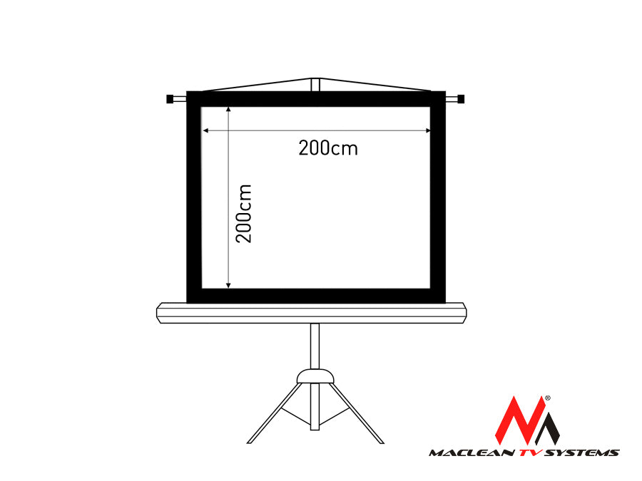 Ecran de proiecție pe suport 112", 1:1, 200x200 Maclean MC-680