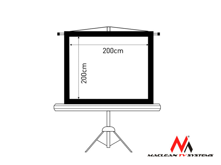 Ecran de proiecție pe suport 112", 1:1, 200x200 Maclean MC-680