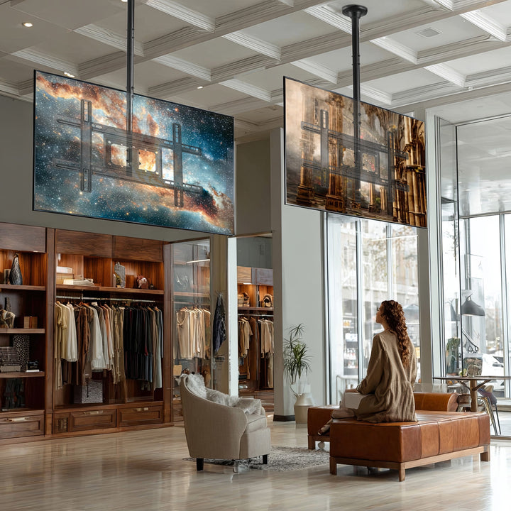 Maclean MC-803 Suport universal pentru televizor universal pentru montare pe tavan LCD OLED QLED Plasma 23'' - 100" 50kg VESA