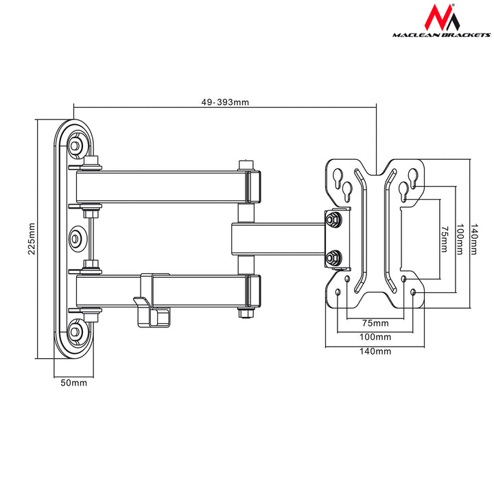 Suport TV Maclean, max VESA 100x100, 13-32", 30kg, MC-740