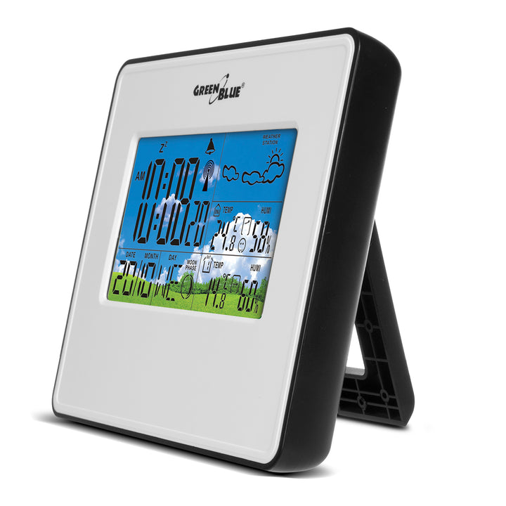 Stație meteo wireless IN/OUT temperatură umiditate faza lunii GreenBlue GB147W alb