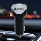 Încărcător auto max4.8A 2xUSB Maclean Energy MCE157 Qualcomm Quick Charge QC 3.0 plus cablu de 1.5m argintiu