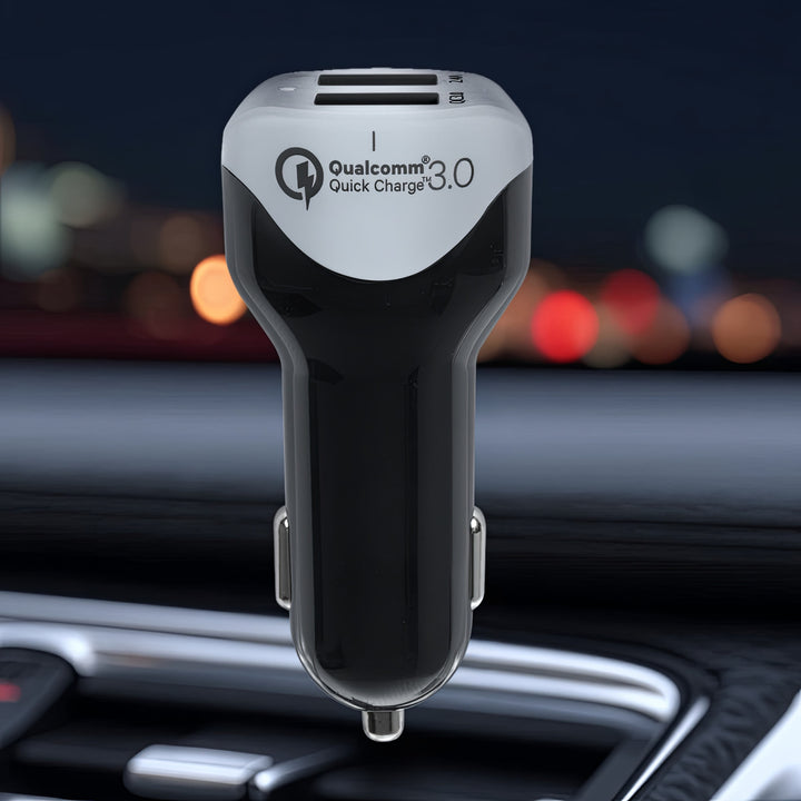 Încărcător auto max4.8A 2xUSB Maclean Energy MCE157 Qualcomm Quick Charge QC 3.0 plus cablu de 1.5m argintiu