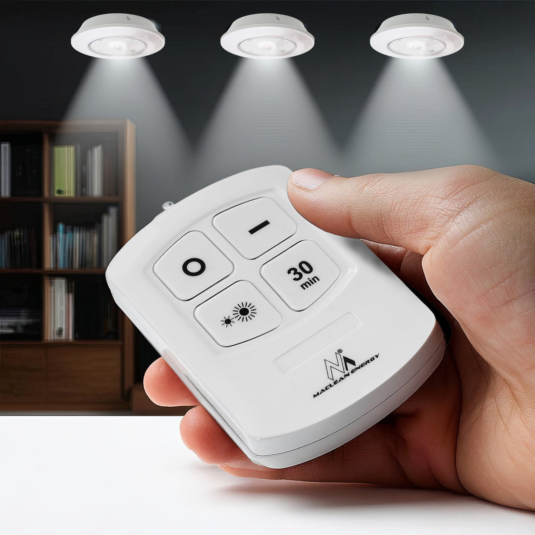 Set de 6 Lampi LED Maclean cu Control din Telecomanda
