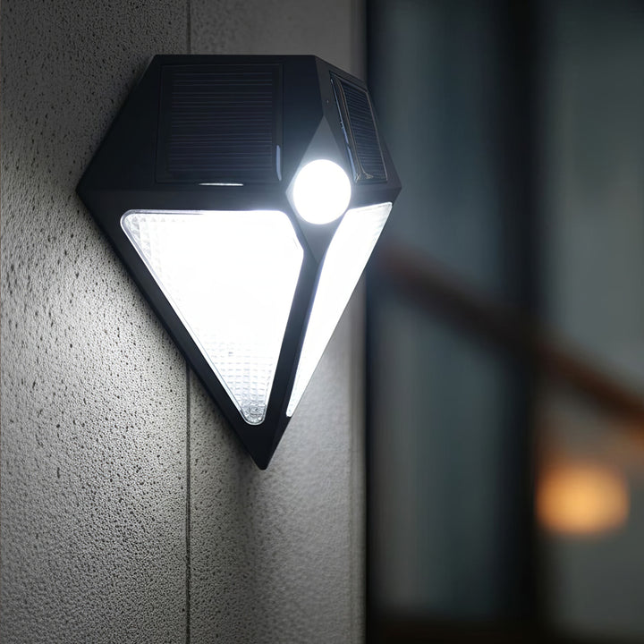 Lampă cu LED-uri Maclean, solară, montată pe perete, cu detector de mișcare, 6 LED-uri, 2x solar, MCE168