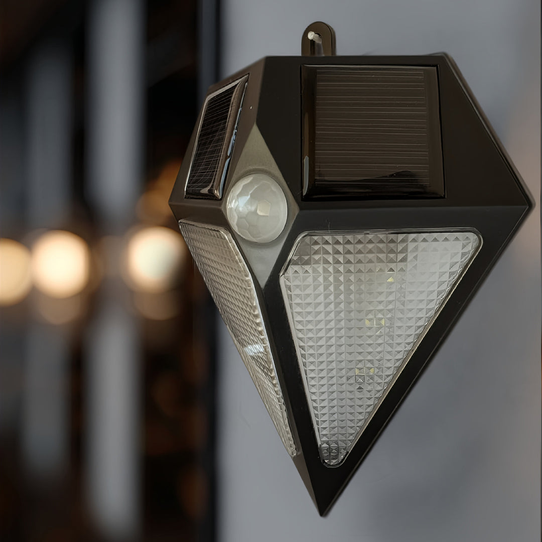 Lampă cu LED-uri Maclean, solară, montată pe perete, cu detector de mișcare, 6 LED-uri, 2x solar, MCE168