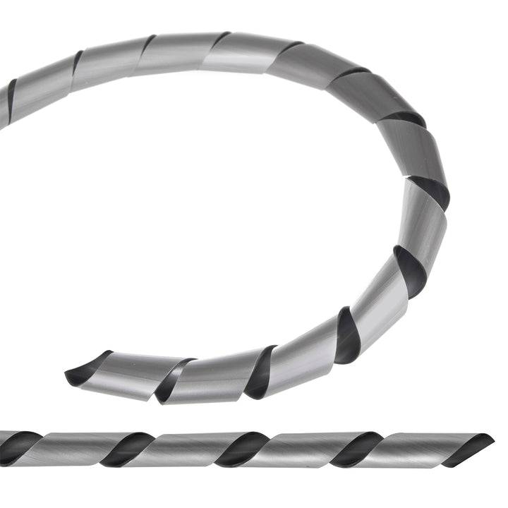 Organizator de cabluri Maclean, (5*6mm), 3m, argintiu, spirală, MCTV-684S