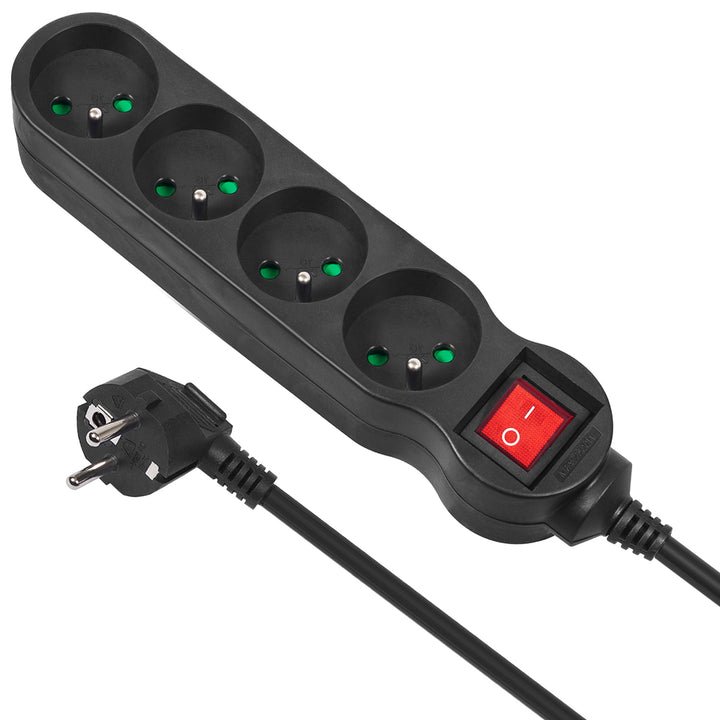 Maclean Energy power strip MCE181 Cablu de extensie cu 4 prize cu întrerupător