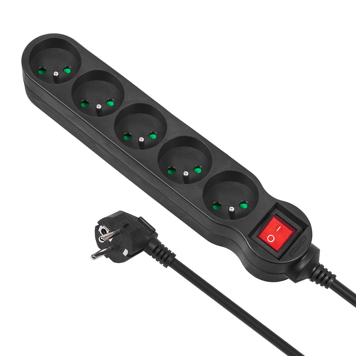 Maclean Energy power strip MCE183 Cablu de extensie cu 5 prize cu întrerupător