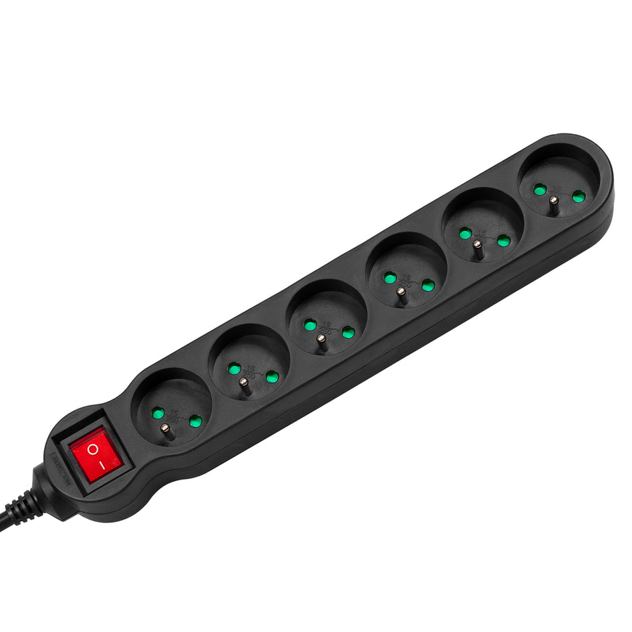 Maclean Energy power strip MCE188 Cablu prelungitor cu 6 prize cu întrerupător