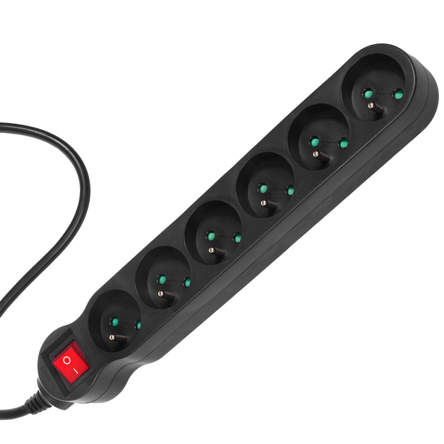 Maclean Energy power strip MCE188 Cablu prelungitor cu 6 prize cu întrerupător