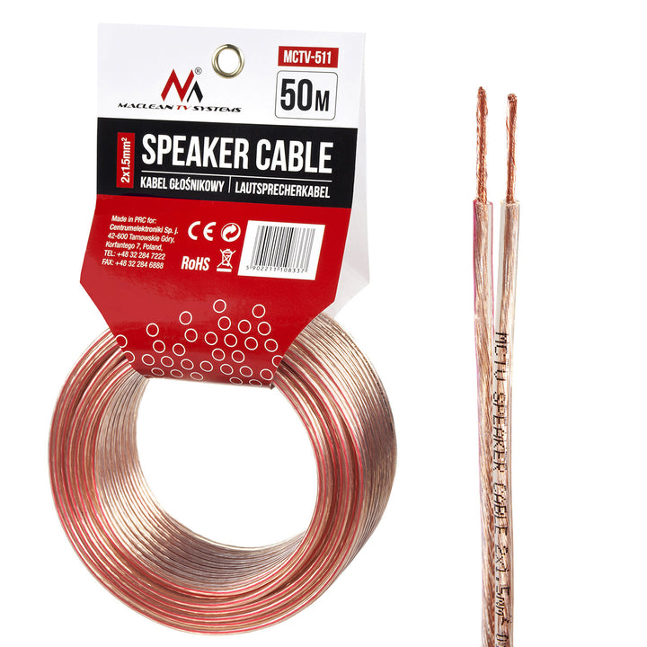 Cablu difuzor 2*1.5mm2 / 48*0.20CCA 3.5*7.0mm Maclean MCTV-511