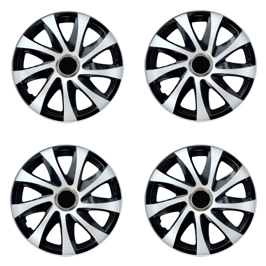 Capace de butuci universale 16" NRM DRIFT Extra alb/negru 4 bucăți