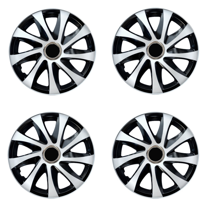 Capace de butuci universale 16" NRM DRIFT Extra alb/negru 4 bucăți