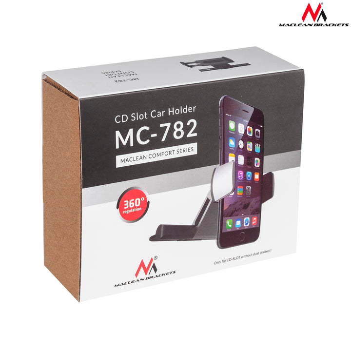 Maclean Suport pentru telefon cu fantă pentru CD, seria Comfort, aluminiu + ABS, MC-782