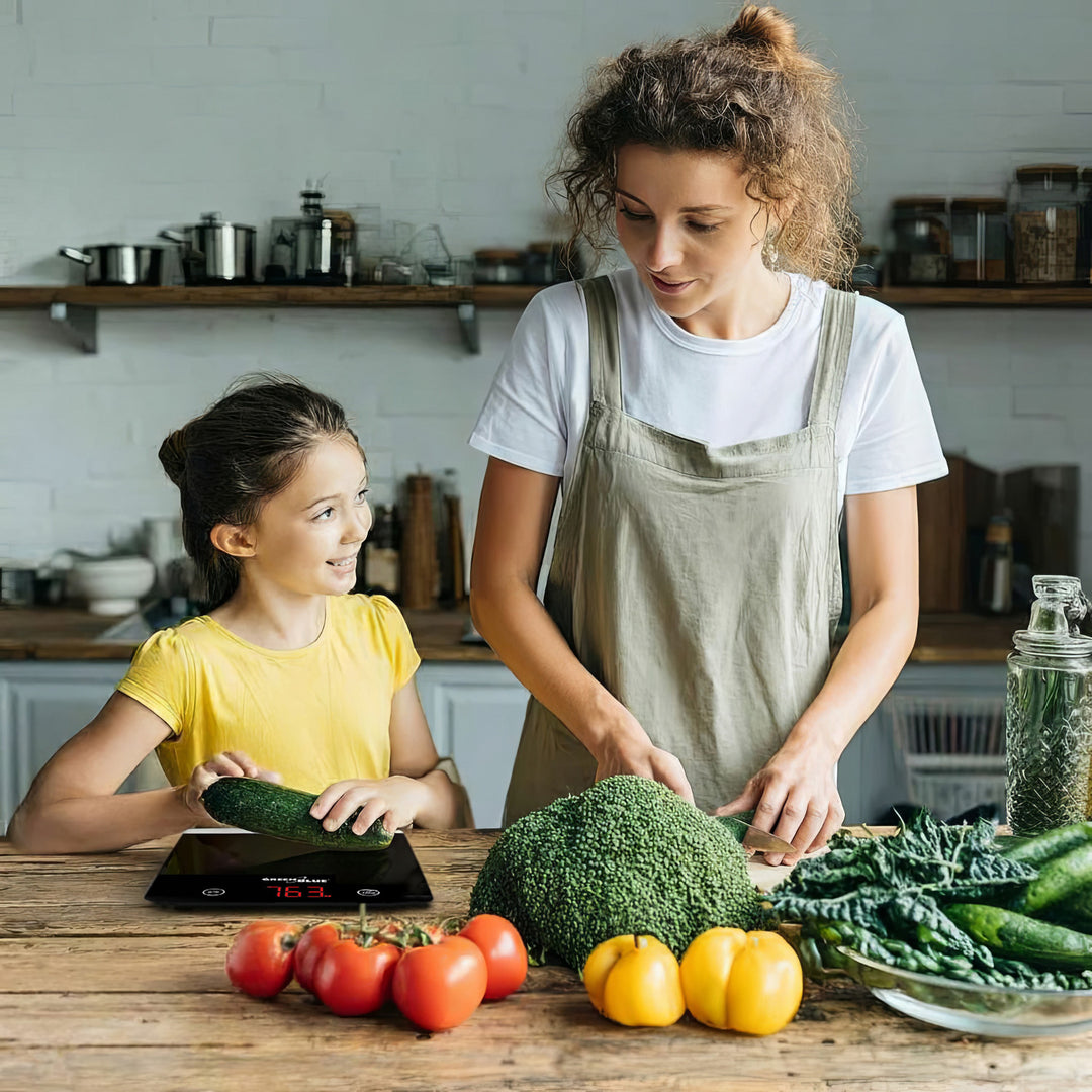 Cantar digital de bucatarie LED, negru, GreenBlue GB171 min 1g max 5000g