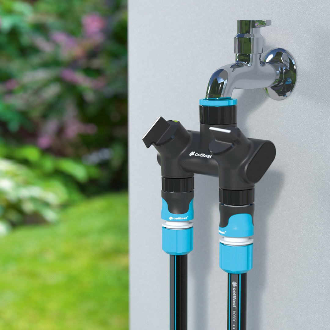 Colector dublu Cellfast Ergo cu control al debitului