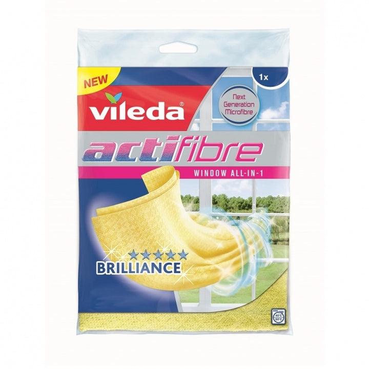 Pânză Vileda Actifibre pentru cristale, piele de căprioară, galbenă, 36 cm x 32 cm