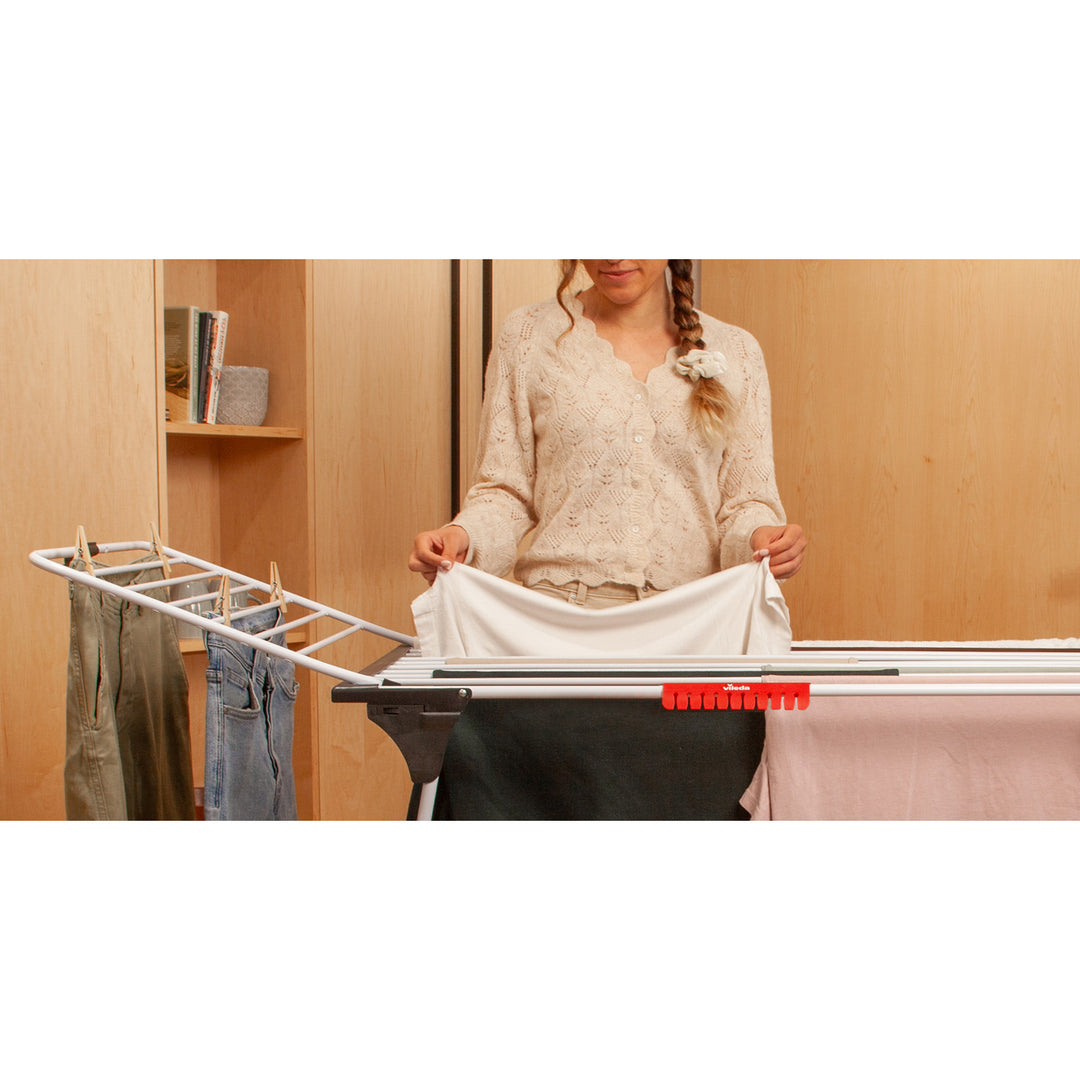 Uscător de rufe vertical Vileda King cu bare groase din aluminiu