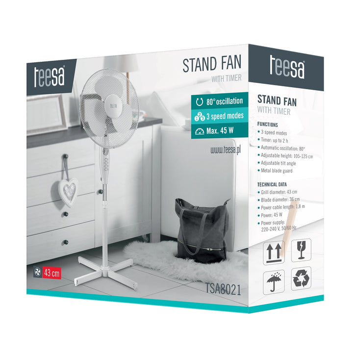 TSA8021 Ventilator de soclu cu temporizator de 3 viteze de înaltă calitate