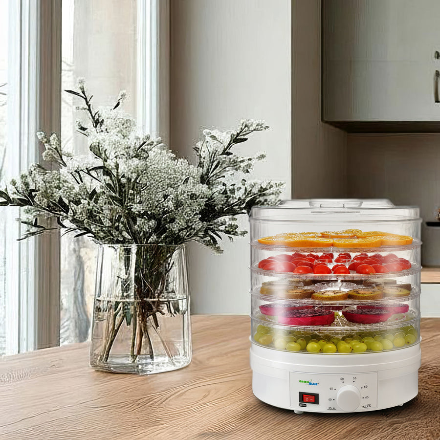 Uscator pentru legume, ciuperci, fructe si ierburi GreenBlue GB190, 5 straturi, 250 W