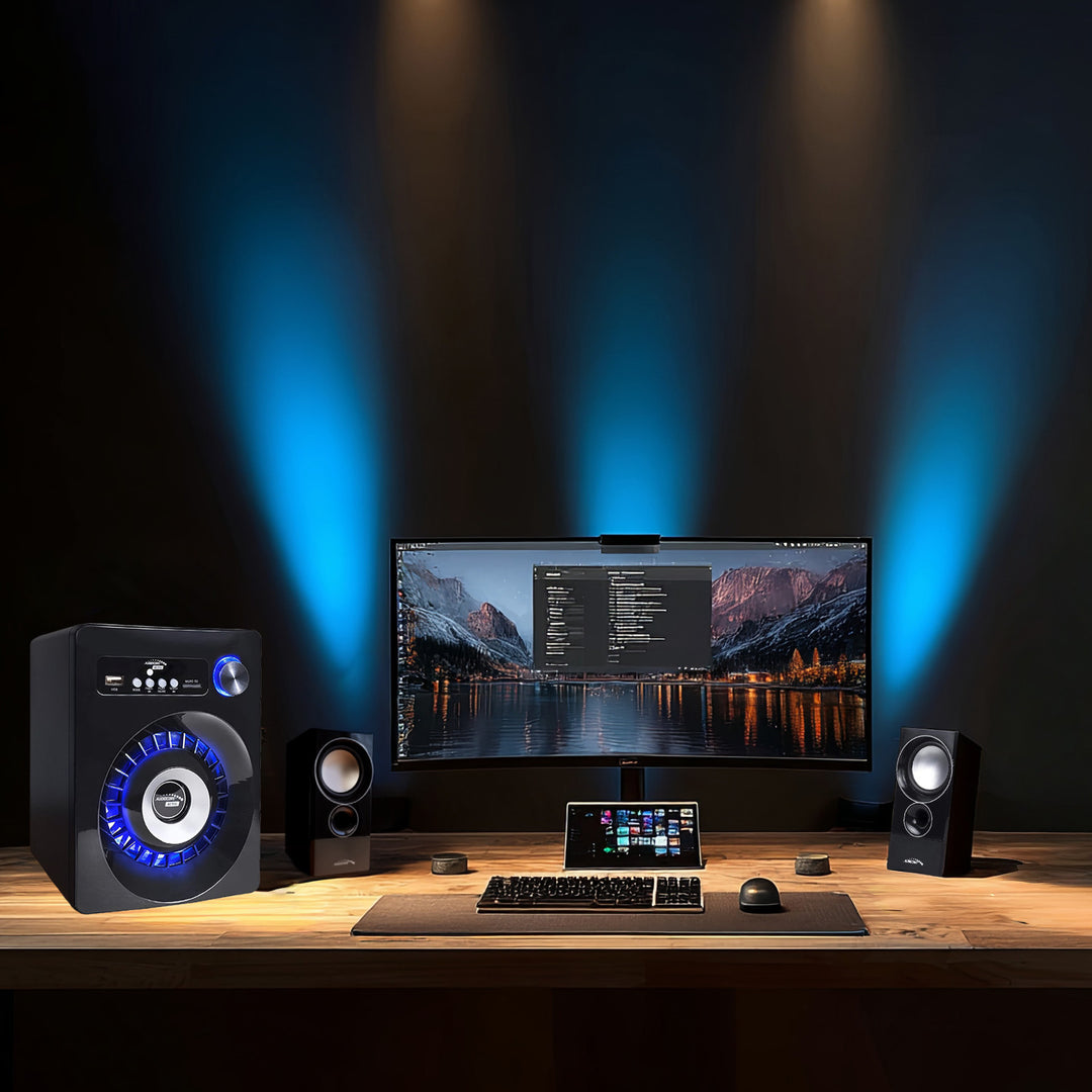 Sistem audio Bluetooth 2.1 Audiocore, radio FM, jack TF, AUX, alimentare USB, AC910