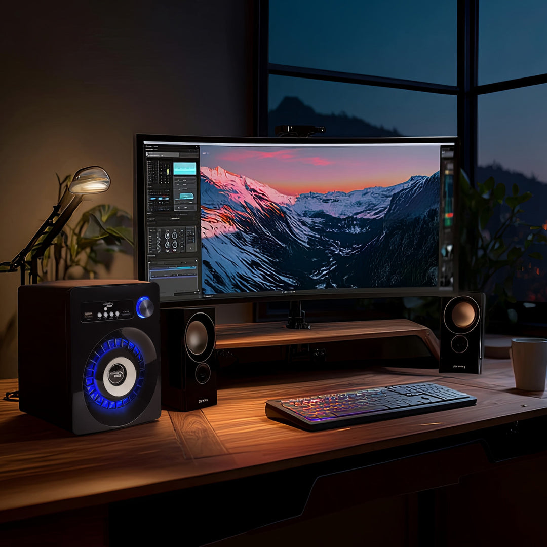 Sistem audio Bluetooth 2.1 Audiocore, radio FM, jack TF, AUX, alimentare USB, AC910