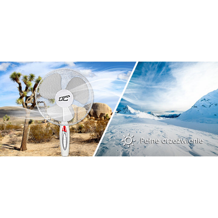 Ventilator de podea cu oscilație 40W LTC WT01 alb