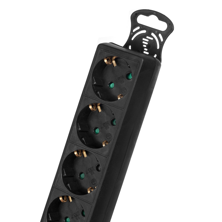 Maclean Power Strip, cablu prelungitor cu 5 prize, cu întrerupător, negru, tip german, 3500W, 1.4m, MCE226G