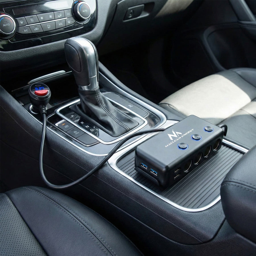 Incarcator Auto MCE218, cu 3 porturi bricheta auto 120W, 4 USB, incarcator auto cu USB tip C 18W, voltmetru