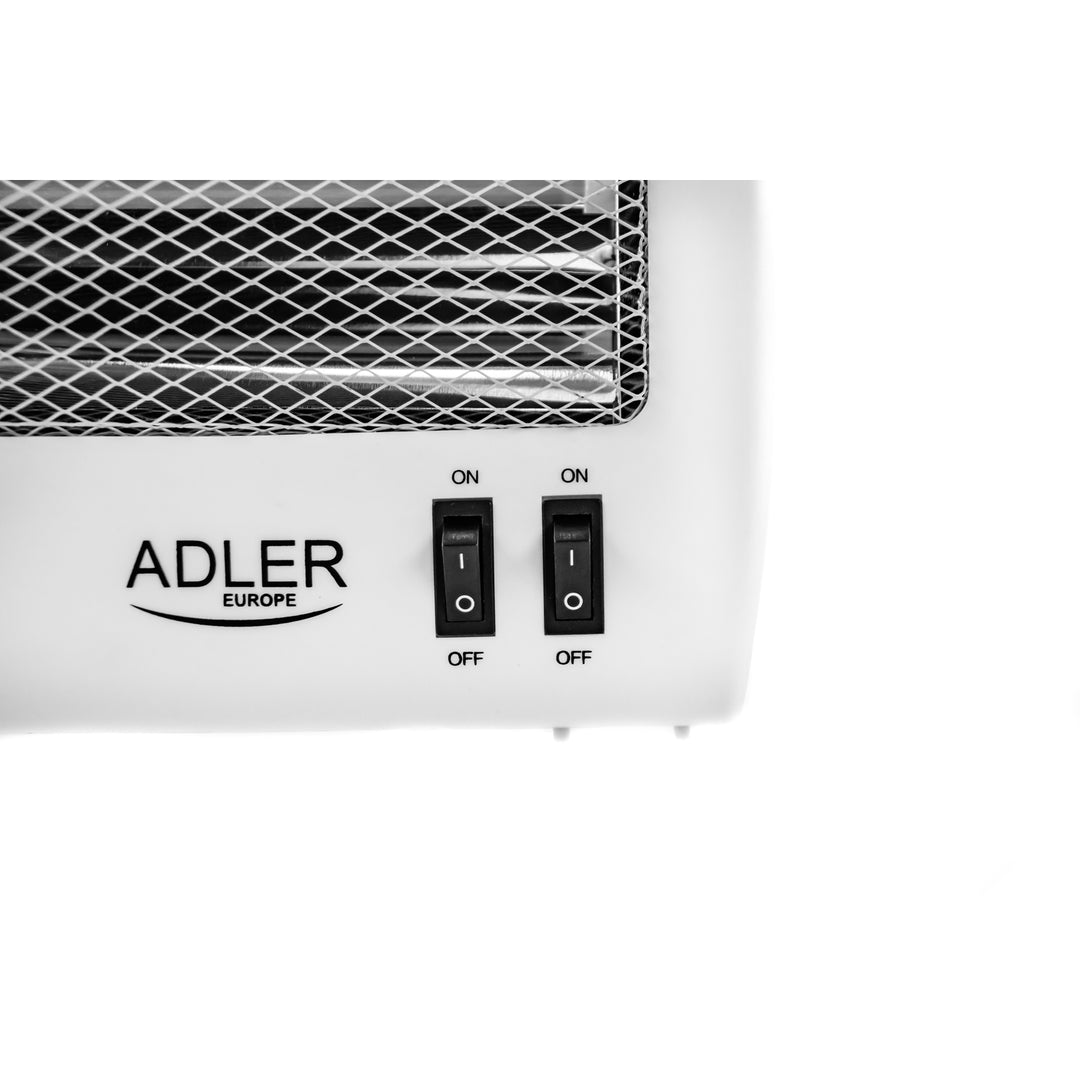 Încălzitor cu halogen Adler, 2 niveluri de putere, 2 lămpi puternice cu cuarț, alb, AD 7709