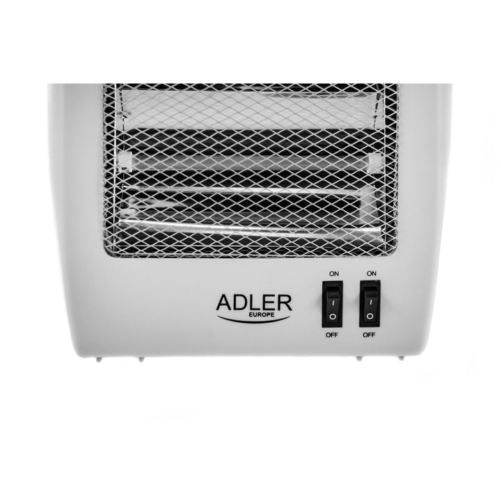 Încălzitor cu halogen Adler, 2 niveluri de putere, 2 lămpi puternice cu cuarț, alb, AD 7709
