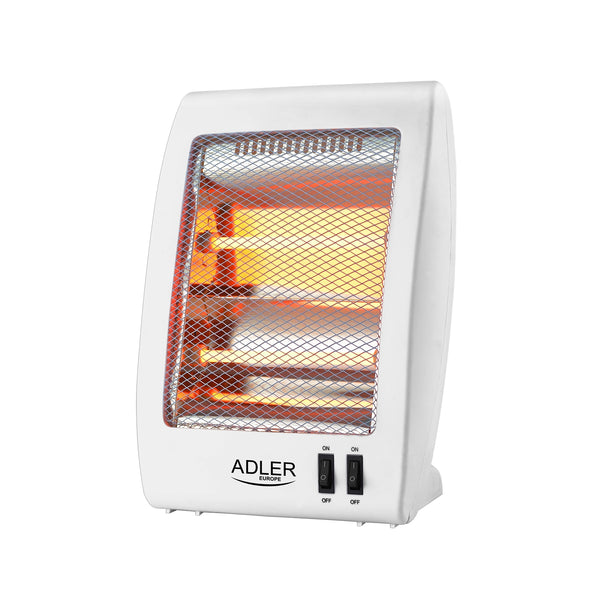 Încălzitor cu halogen Adler, 2 niveluri de putere, 2 lămpi puternice cu cuarț, alb, AD 7709