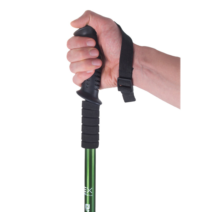 Bețe de Nordic Walking din aluminiu, telescopice, de 65-135 cm, de culoare verde