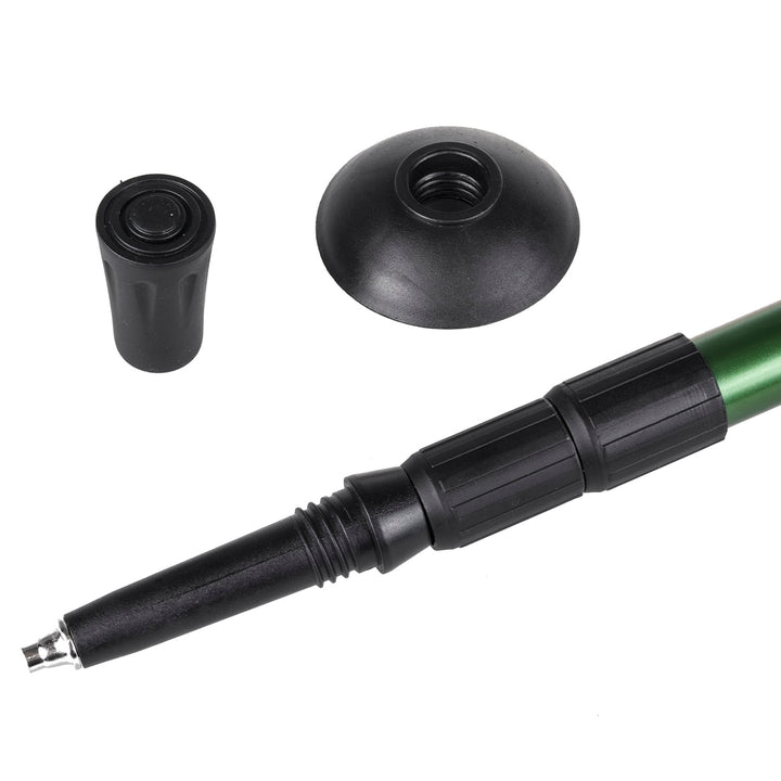 Bețe de Nordic Walking din aluminiu, telescopice, de 65-135 cm, de culoare verde