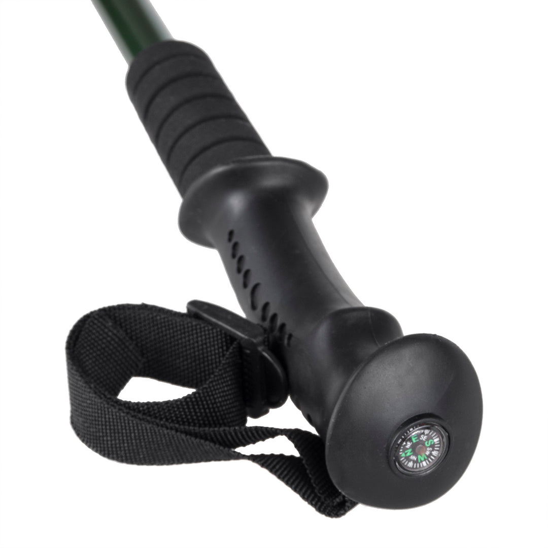 Bețe de Nordic Walking din aluminiu, telescopice, de 65-135 cm, de culoare verde