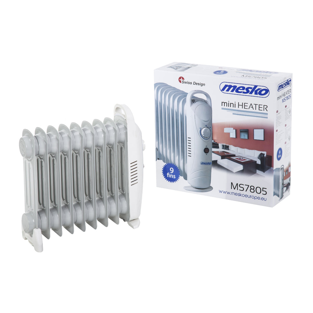 Încălzitor de ulei Mesko, 9 aripioare, 1000W, control temperatură, gri, MS 7805