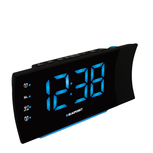 Radio cu ceas si alarmă Blaupunkt CRP81USB, FM USB cu LED-uri si iluminare de fundal, proiector