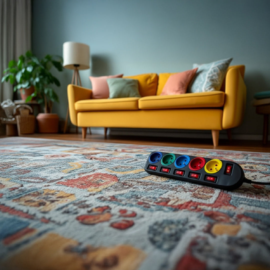 Cablu prelungitor 5 prize cu comutatoare Maclean Energy MCE204M 250VAC / 10A 1,5m, multicolor