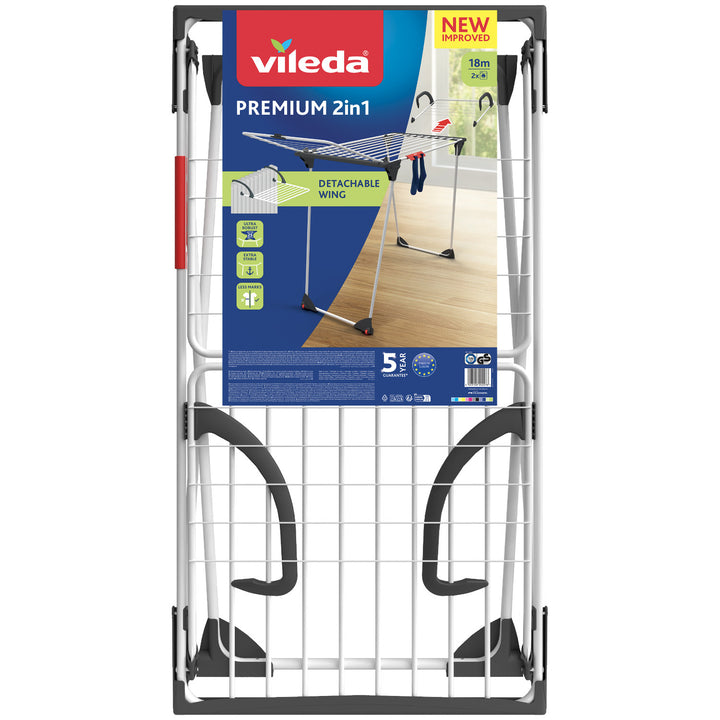 Uscător de rufe Vileda Premium 2-în-1 cu blocare cu aripă