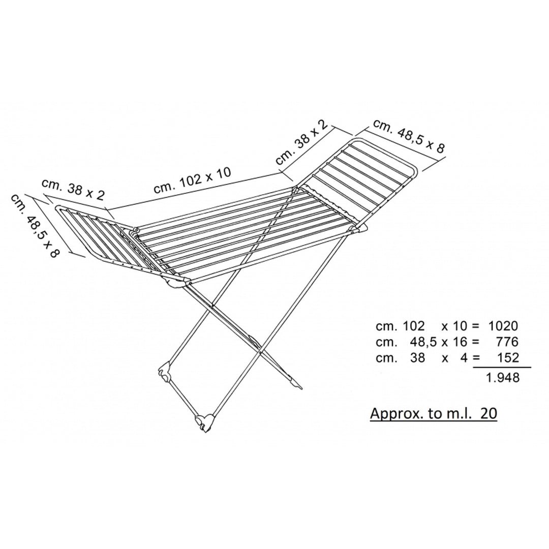 Uscător de rufe Vileda Aluminium 100 rezistent la rugină și intemperii