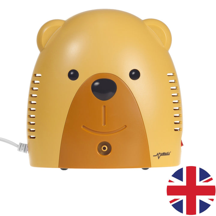 Inhalator pentru copii Promedix PR-811 ursuleț de pluș, set nebulizator, măști, filtre Versiunea britanică