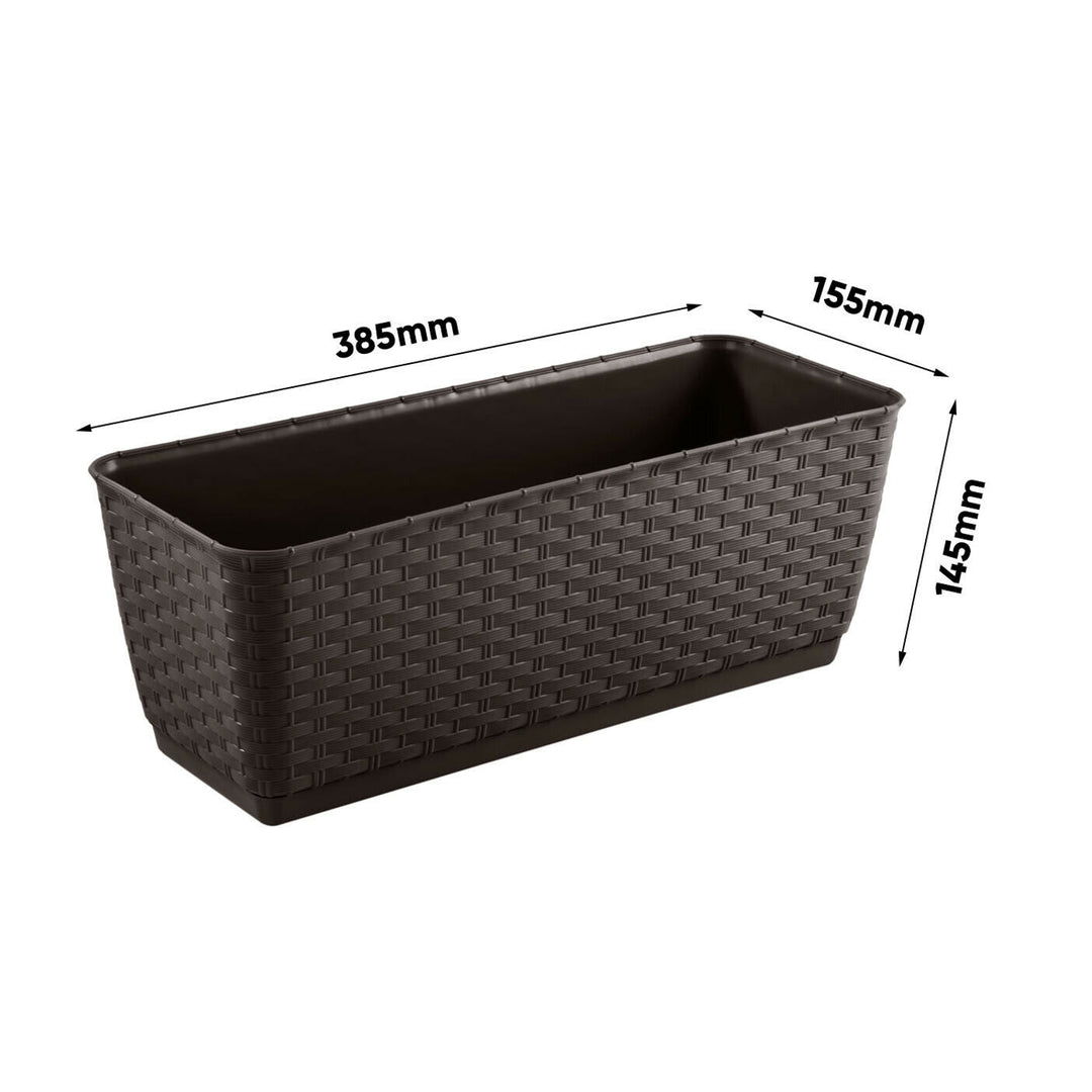 Oală dreptunghiulară cu cârlige Prosperplast Ratolla PW DRL400PW 440U umbra