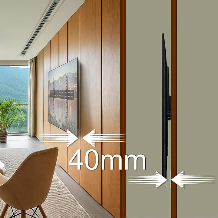 Suport TV ultra subțire de 26-55 "încărcare până la 40 kg universal negru max vesa 400x400 Maclean MC-862
