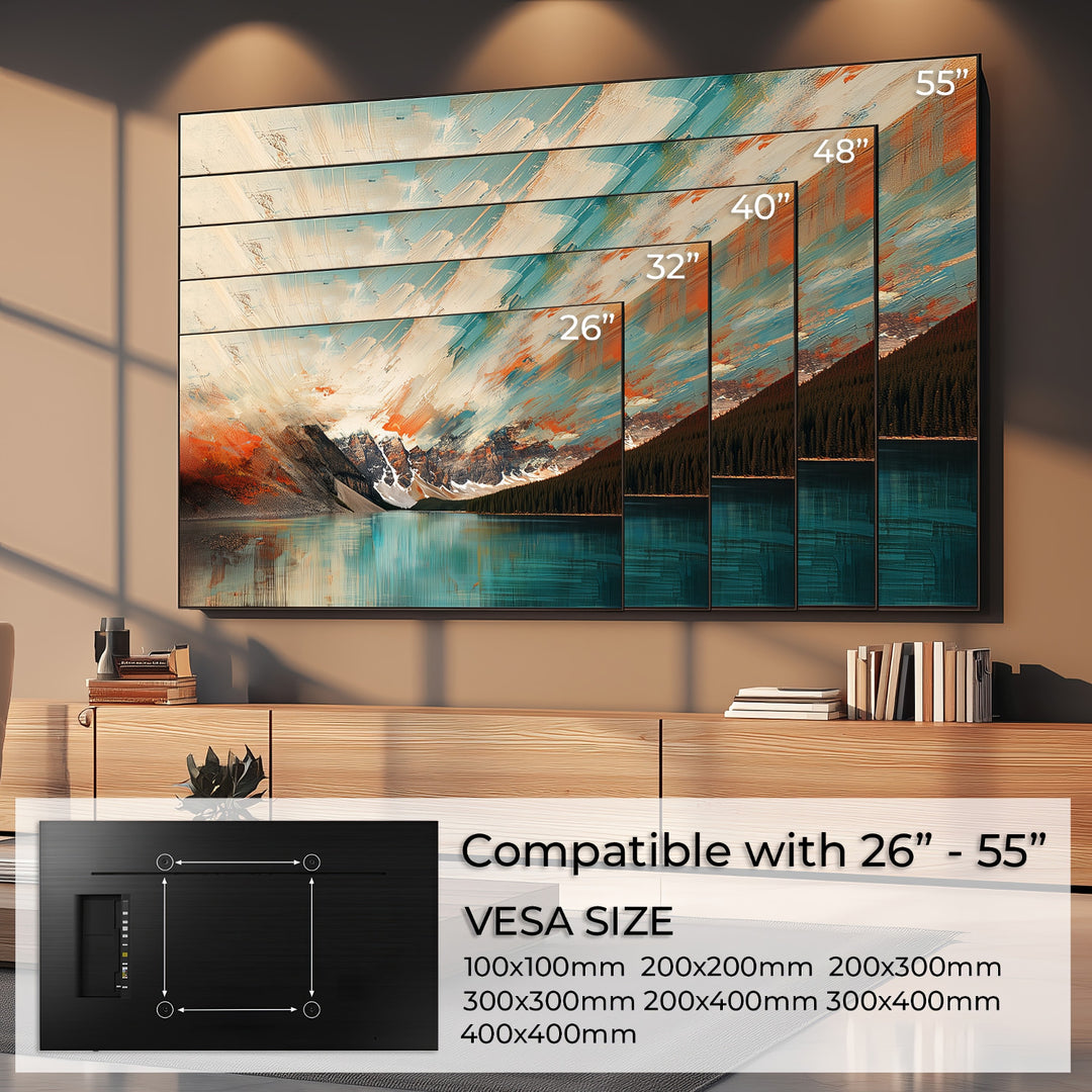 Suport TV ultra subțire de 26-55 "încărcare până la 40 kg universal negru max vesa 400x400 Maclean MC-862