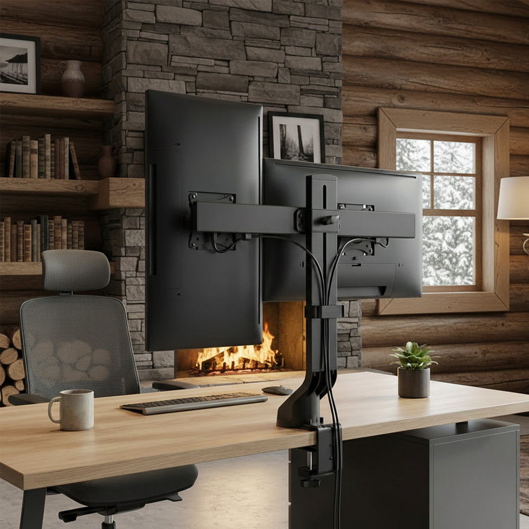 Suport pentru 2 monitoare, 17-27", 14 kg, MC-854, negru